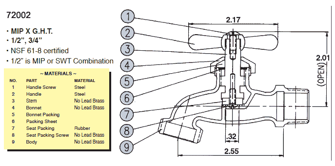 Standard House Hose Bib Size