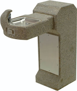 image of one bowl concrete ada pedestal drinking fountain