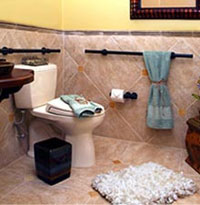 example of installed grab bars as towel bars