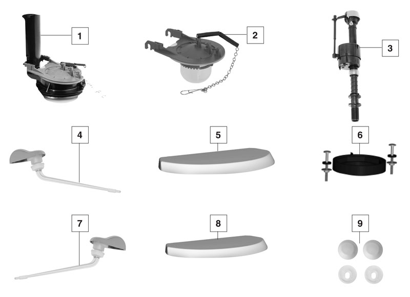 diagram of Colony toilet repair parts