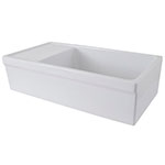 Fireclay single bowl farmer sink with drain board - Inez