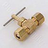 Example of a straight style brass needle valve with compression ends