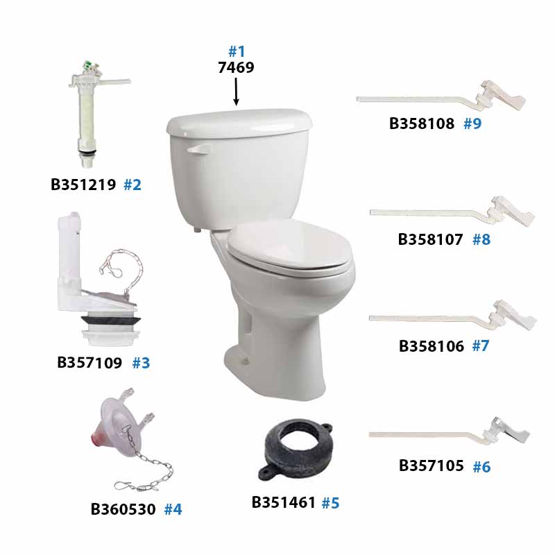 Parts diagram for Toilet Express toilet