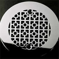 Squares pattern round drain