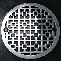 Squares pattern round drain