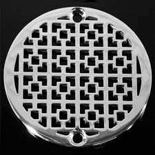 Squares pattern round drain