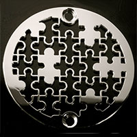 Puzzle pattern round drain