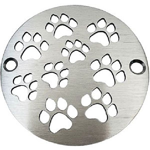 Dog paws pattern round drain