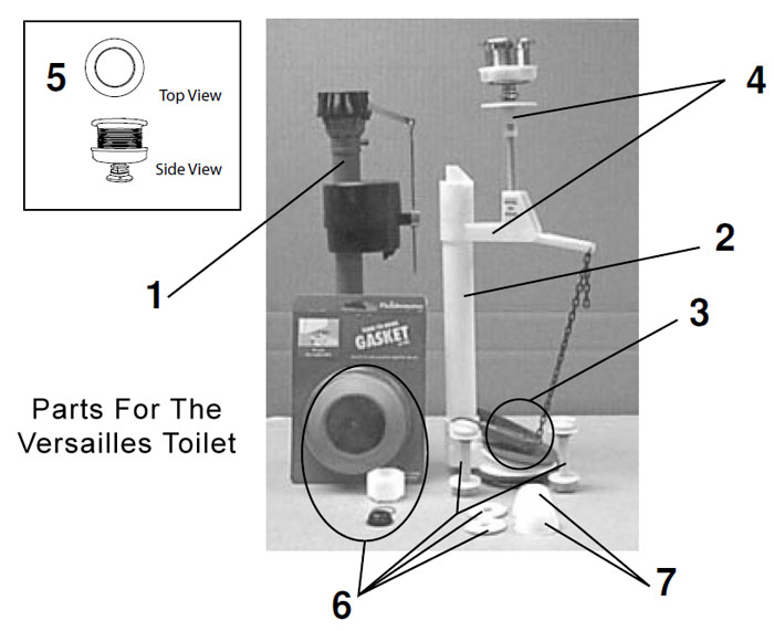 Versailles toilet repair parts