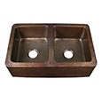 Copper front apron double bowl sink by Barclay