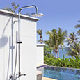 Deluxe stainless steel wall mounted pool shower