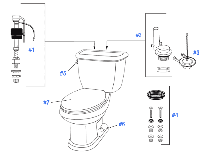 Repair & Replacement Parts for Gerber Brianne Toilets