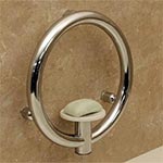 Invisia soap dish grab bar, shown in polished chrome