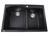 Double bowl 60/40 offset dual mount granite kitchen sink