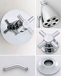 Jaclo Contempo cross handle thermostatic shower system