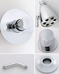 Jaclo Contempo thumb handle thermostatic shower system