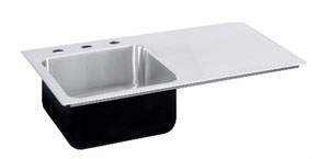 image of right side drainboard stainless steel sink