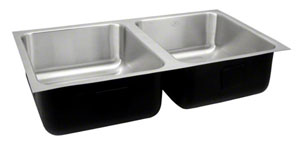 undermount double bowl sink by Just Manufacturing