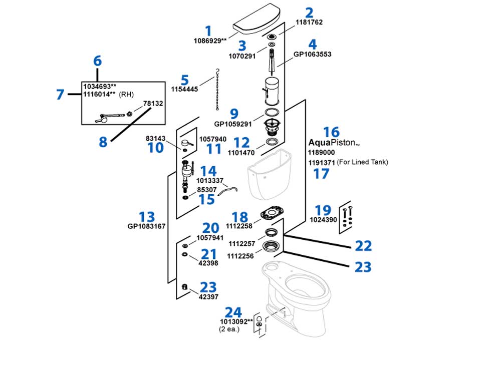 Cimarron toilet repair parts