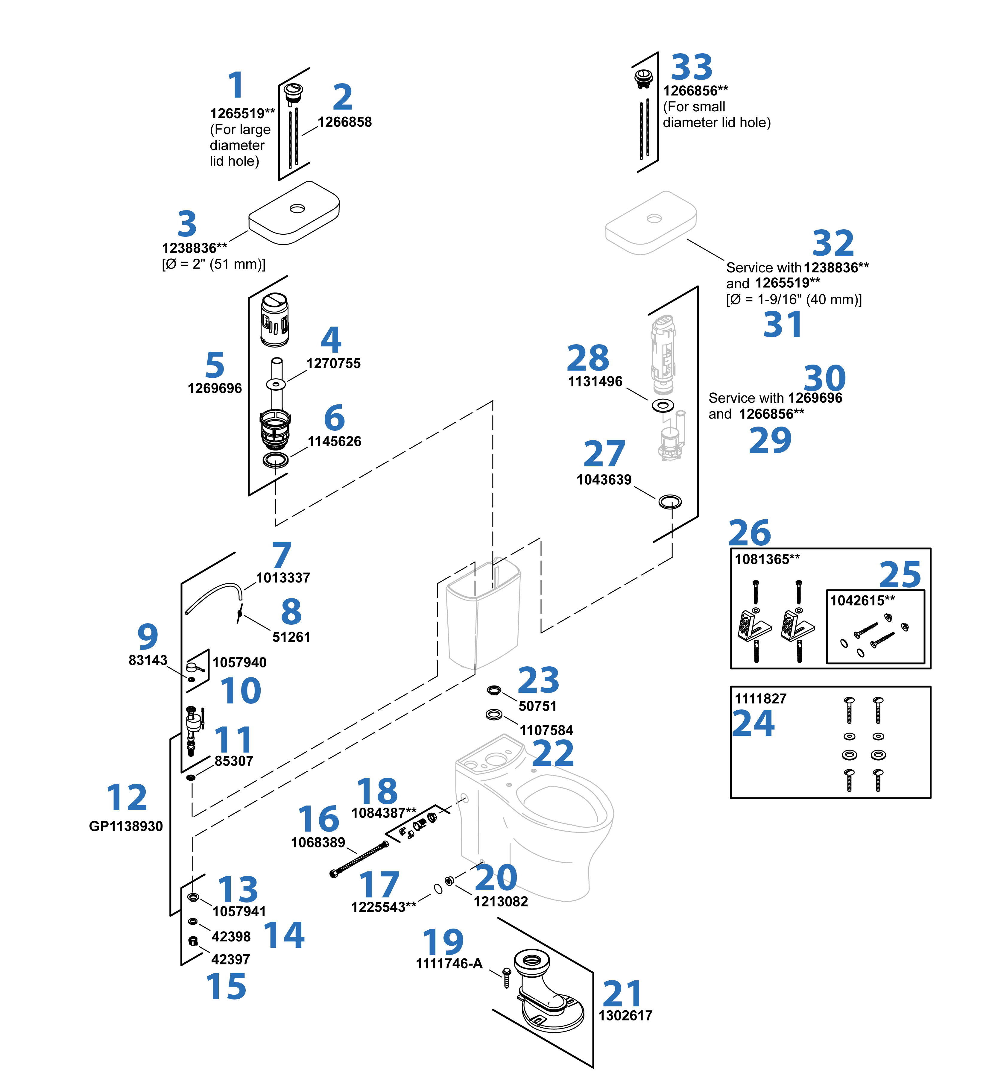 Kohler Toilet Repair Parts Model K4442