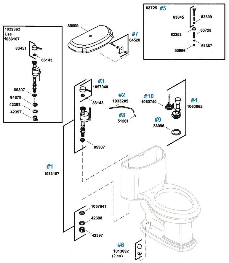 Portrait Series Toilet Repair Parts by Kohler