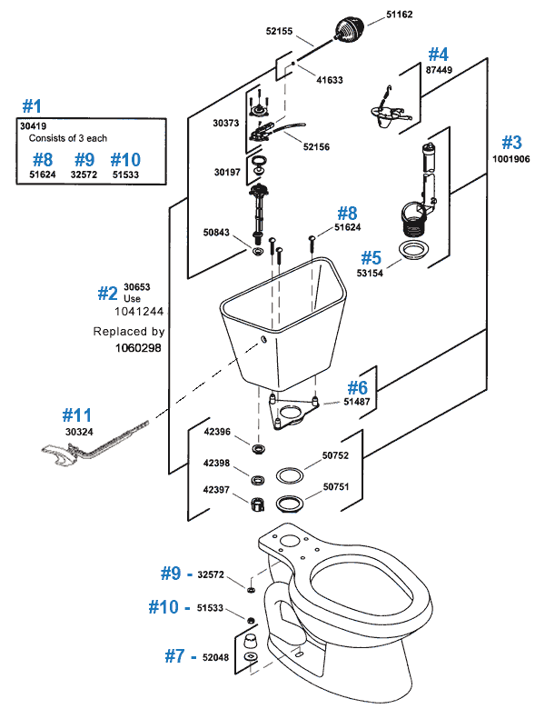 Kohler Wellworth Series Toilet Repair Parts