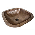 Square hammered brass sink