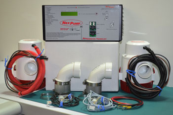 Photo of the components of this sump pump system