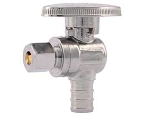 PEX barbed angle valve - 1/4 turn style