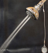 image of hot water saving showerhead with shower start - pulsating massage