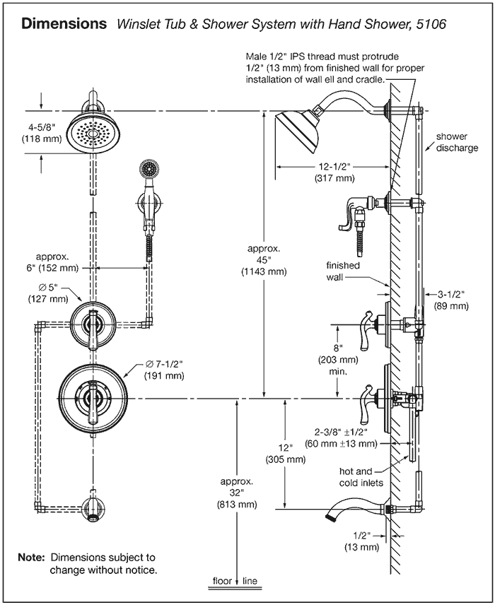 Symmons Winslet Tub/Shower Systems