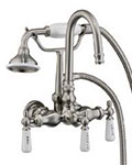 Barclay gooseneck wall mount pedestal tub faucet with handshower