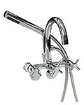 Barclay contemporary adjustable wall mounted tub faucet with handshower