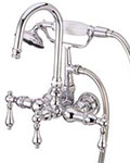 Elements of Design gooseneck wall mount leg tub faucet with handshower