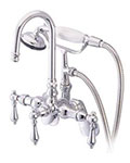 Elements of Design variable spread gooseneck wall mount leg tub faucet with handshower