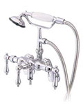 Elements of Design adjustable wall mount leg tub faucet with downspout and handheld shower