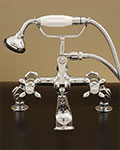 Sign of the Crab adjustable deck mounted tub filler faucet with handshower