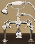 Sign of the Crab hi-rise adjustable deck mounted tub filler faucet with handshower