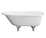 Barclay Aristo roll top style cast iron clawfoot tub, shown in white