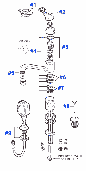 Valley Parts for single handle bathroom faucets